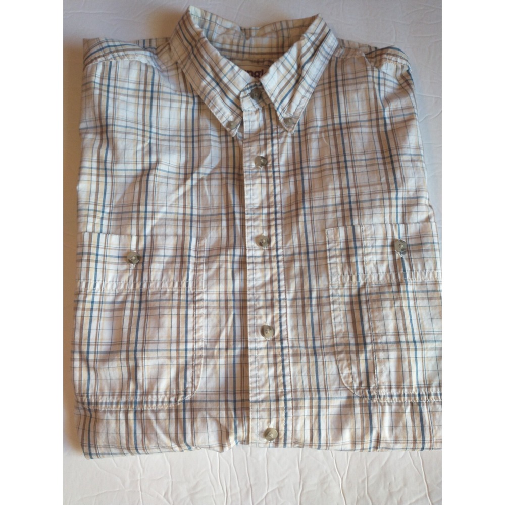 Wrangler Rugged Wear Wrinkle Resist Men's Sz XLT Plaid Western Button Up Shirt